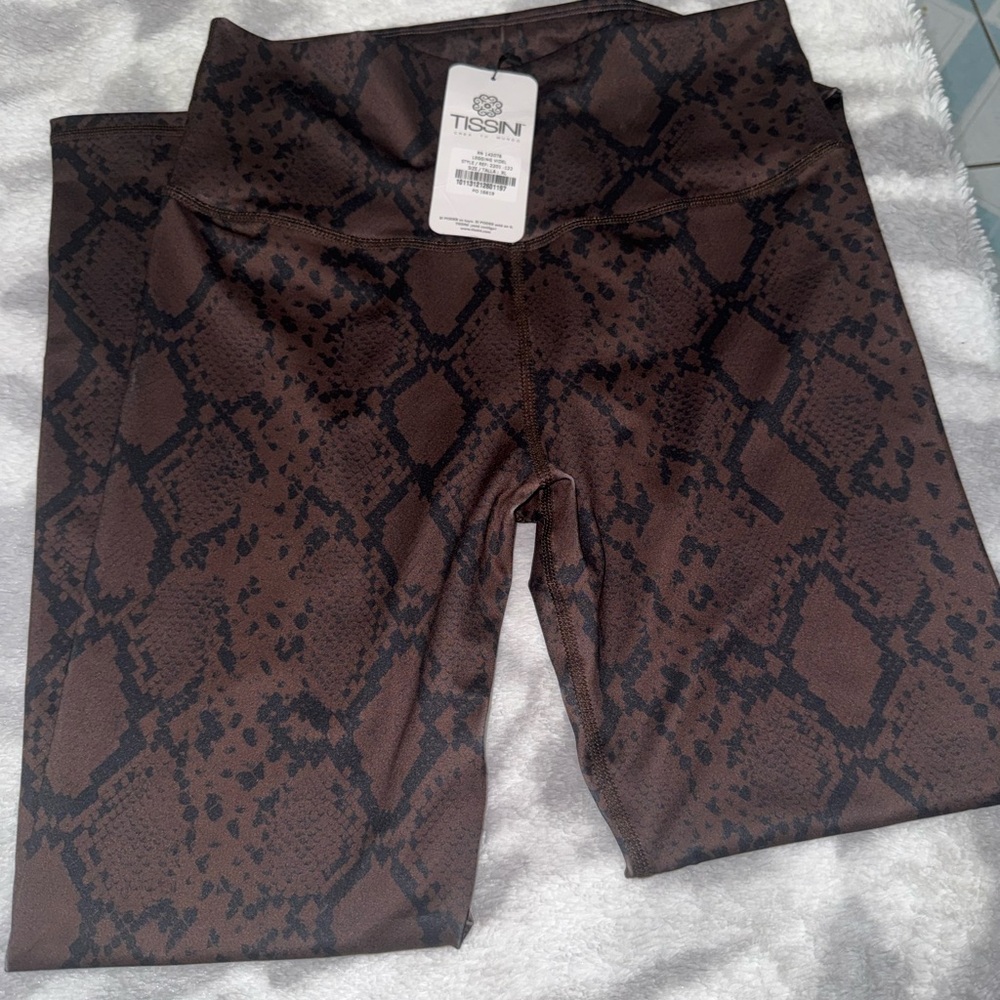Tissini Brown Snake Print Leggings
